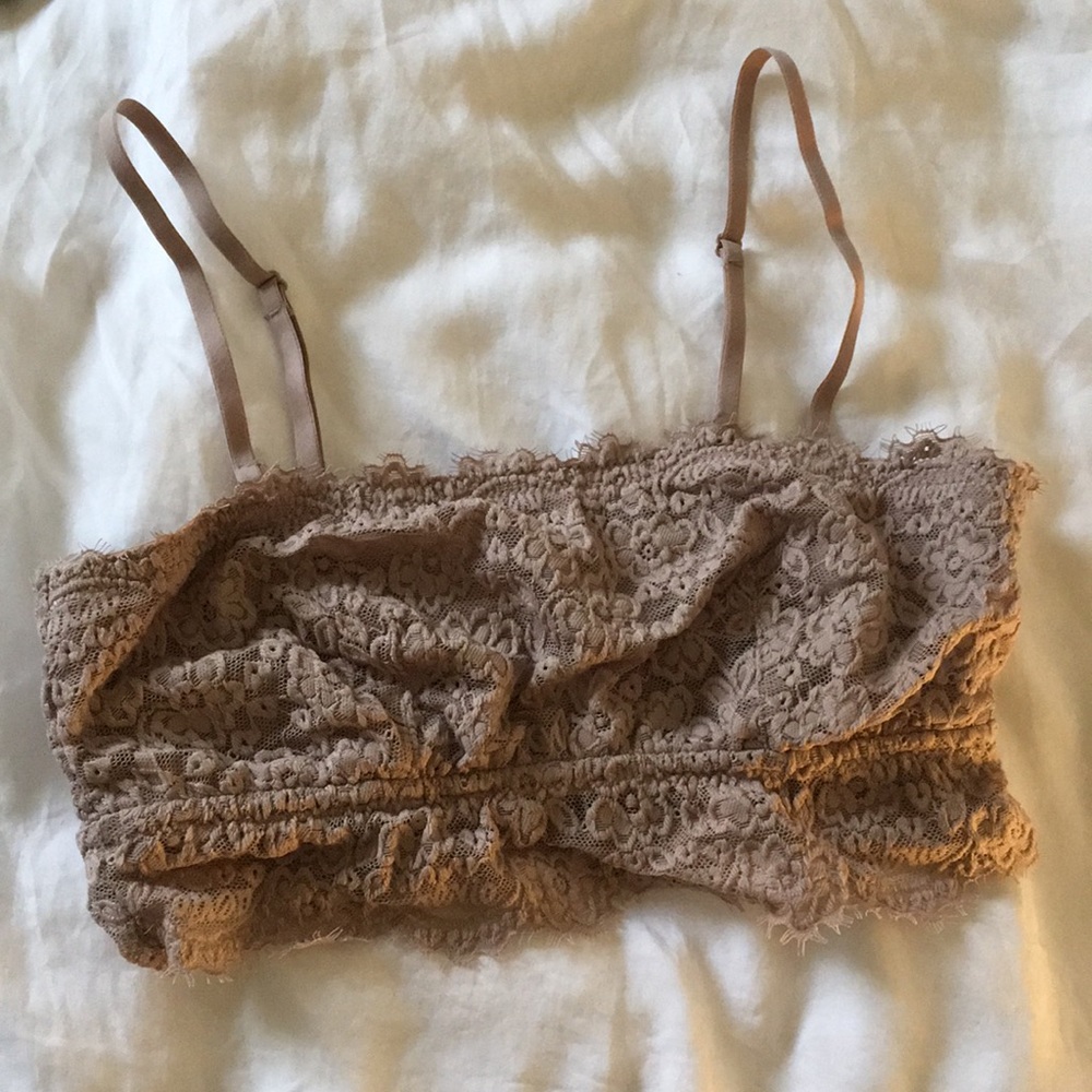 Aerie romantic lace bandeau removable straps S
